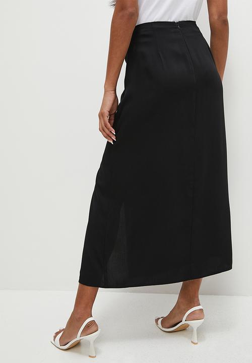 Superbalist - Ruched side slip skirt - black