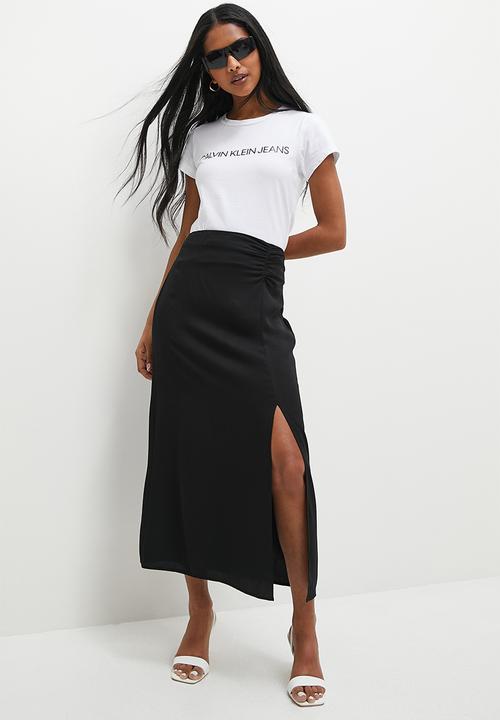 Superbalist - Ruched side slip skirt - black