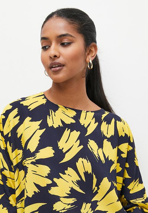 Superbalist - Kimono sleeve shell - yellow & navy