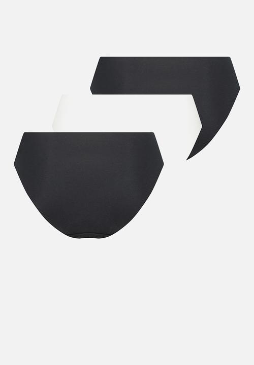 Hunkemoller - 3 Pack invisible rio cotton panty - black & white