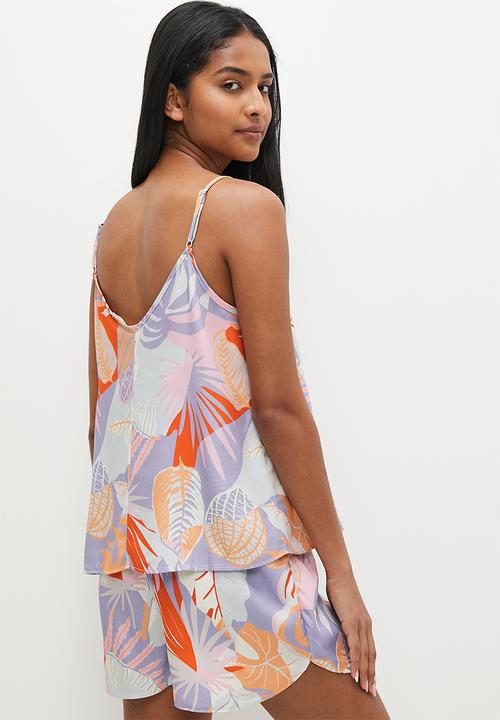 Superbalist - Sleep cami & shorts set - soft tropics