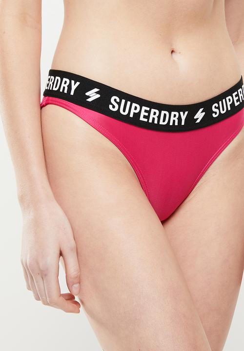 Superdry. - Code elastic bikini brief - rasberry