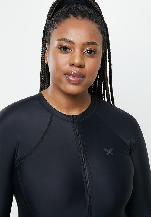 Lizzy - Plus rylee long sleeve swimsuit - black