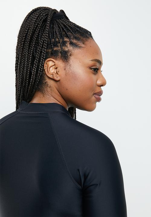 Lizzy - Plus nettal long sleeve rashie - black