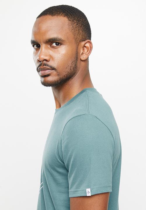 Original Penguin - Logo stamp short sleeve tee - blue coral