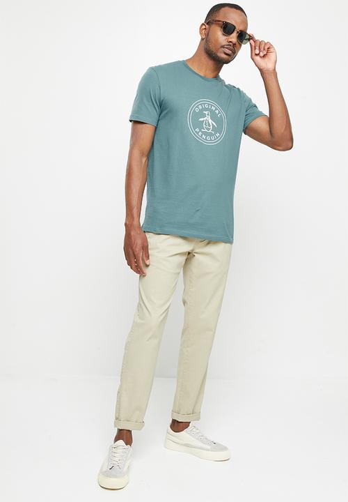 Original Penguin - Logo stamp short sleeve tee - blue coral