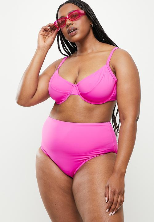 Me&B - Plus plain bikini set - pink