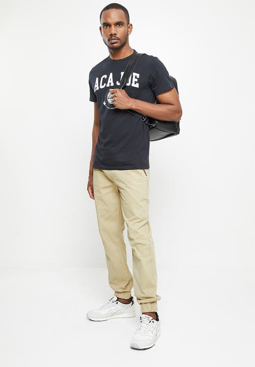 Aca Joe - Aca joe tackel twill applique crew short sleeve tee - caviar