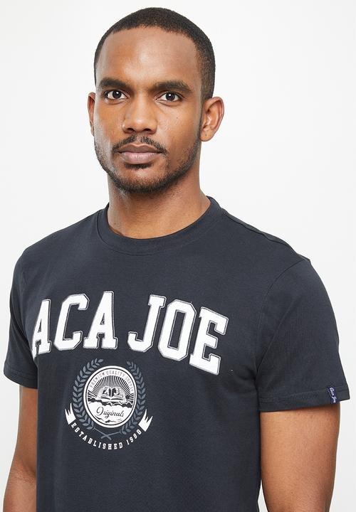 Aca Joe - Aca joe tackel twill applique crew short sleeve tee - caviar