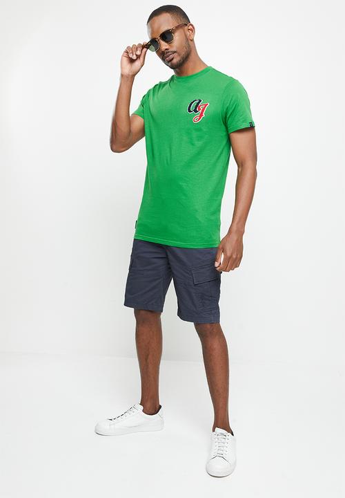 Aca Joe - Aca joe towelling applique lhw chest & printed rib crew tee - amazon