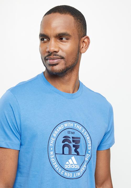 adidas Performance - Emblems graphic tee- pulse blue