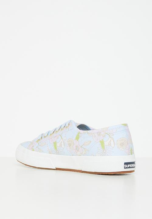 SUPERGA - S7124gw-a8m - lt blue/pink/orange flower
