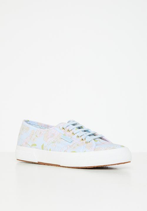 SUPERGA - S7124gw-a8m - lt blue/pink/orange flower