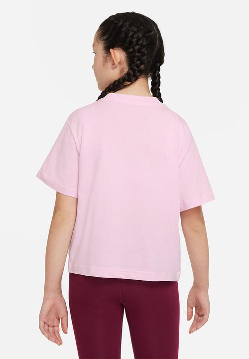 Nike - Nike sportswear tee short sleeve boxy - pink foam & dark beetroot