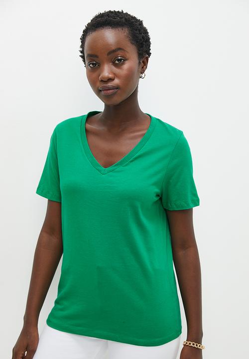 Superbalist - Relaxed basic v neck - green