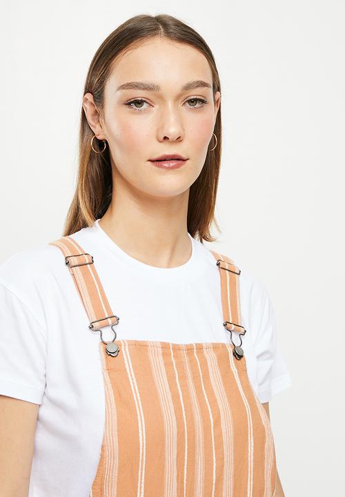 Roxy - Silver sky stripe playsuit - toasted nut bico stripe