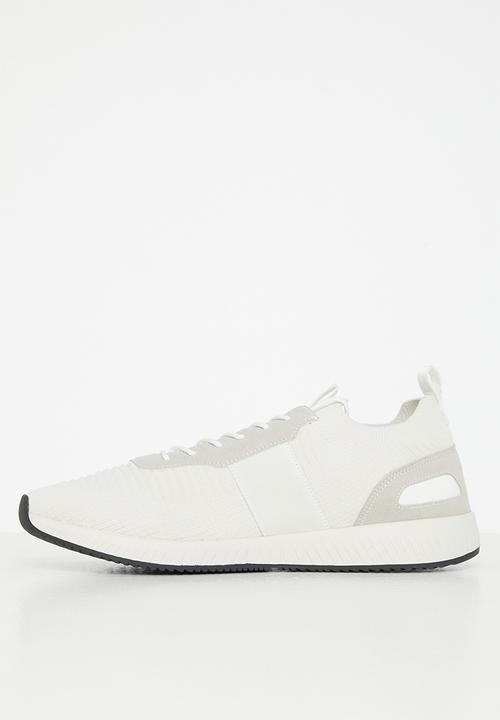 POLO - Side flash knit sneaker - off white