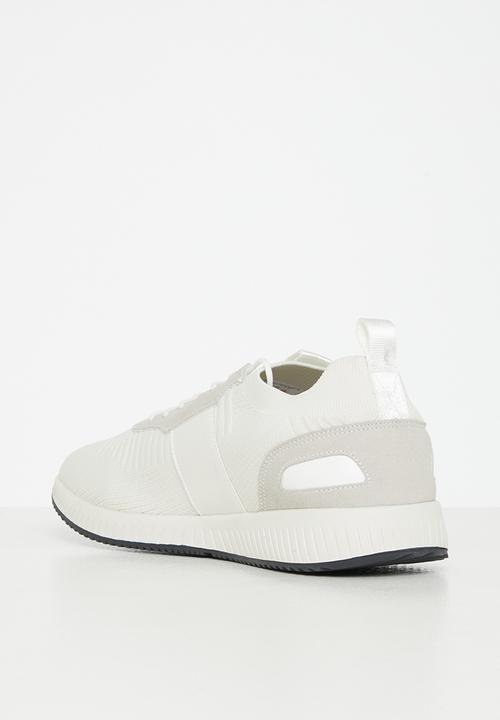 POLO - Side flash knit sneaker - off white