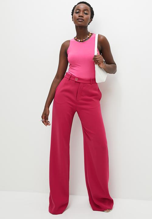 Superbalist - Single crew neck cutaway bodysuit - raspberry sorbet