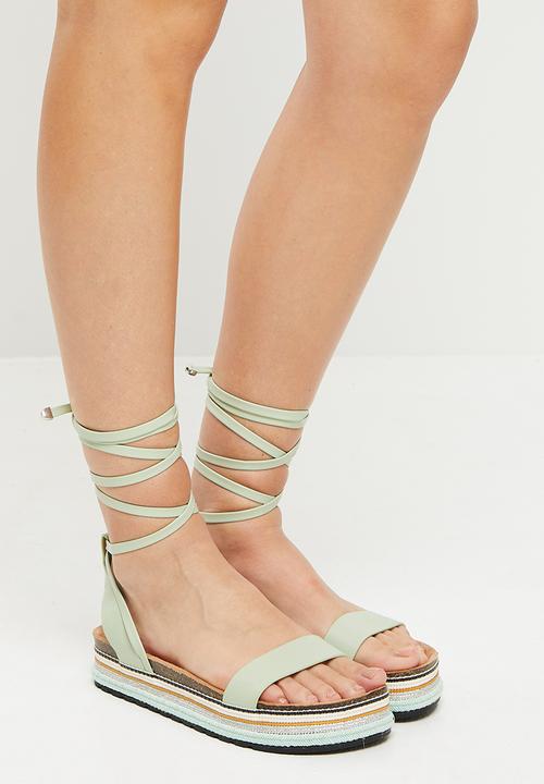 Miss Black - Prima2 flatform espadrille sandal - mint