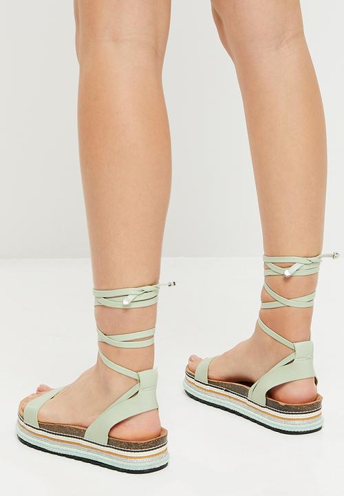 Miss Black - Prima2 flatform espadrille sandal - mint