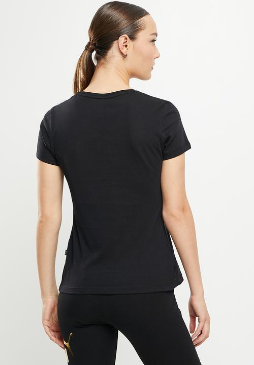 PUMA - Ess+ metallic logo tee w - puma black-gold foil