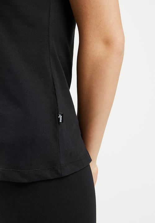 PUMA - Ess+ metallic logo tee w - puma black-gold foil