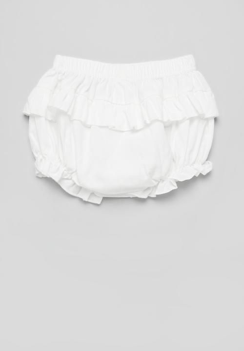Pop Candy - Baby ruffle shorts - white