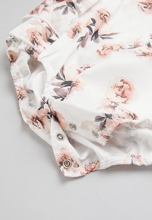 Pop Candy - Baby ruffle playsuit & headband set - white