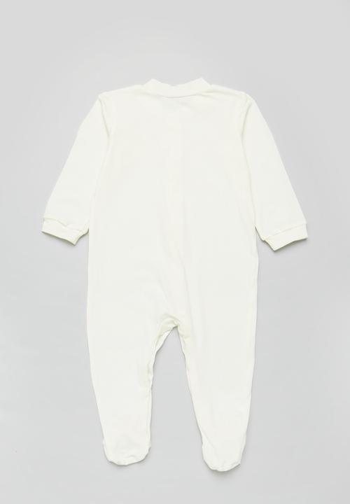 Pop Candy - 2 Pack printed sleepsuit - white & sage