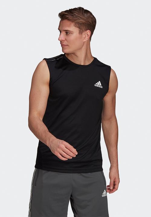 adidas Performance - M 3stripes tank top - black