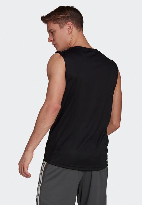 adidas Performance - M 3stripes tank top - black