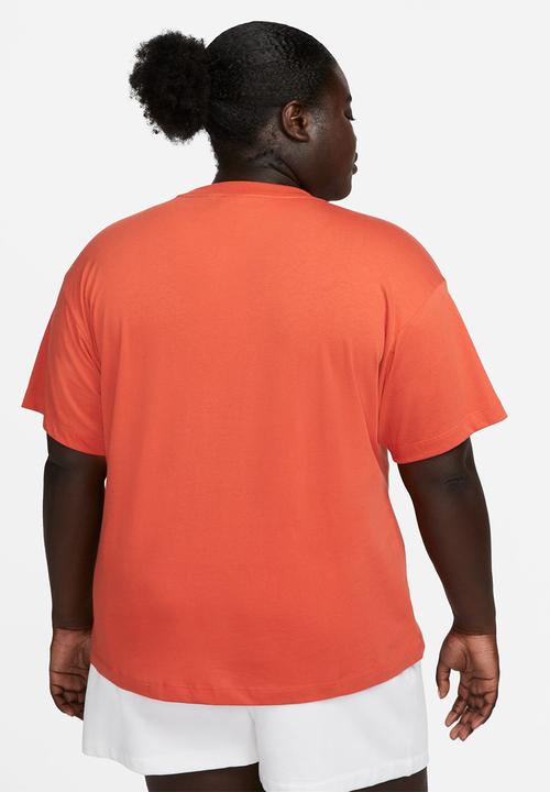 Nike - Plus w nike sports wear essntl short sleeve top bf - mantra orange