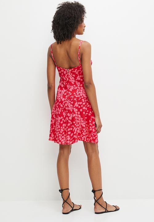 MILLA - Cami circle mini dress - pink & red