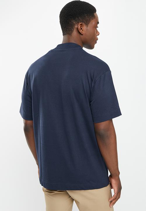 POLO - Men sport jack high collar tee - navy