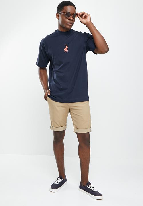 POLO - Men sport jack high collar tee - navy