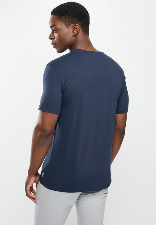 POLO - Men print flock tee - navy