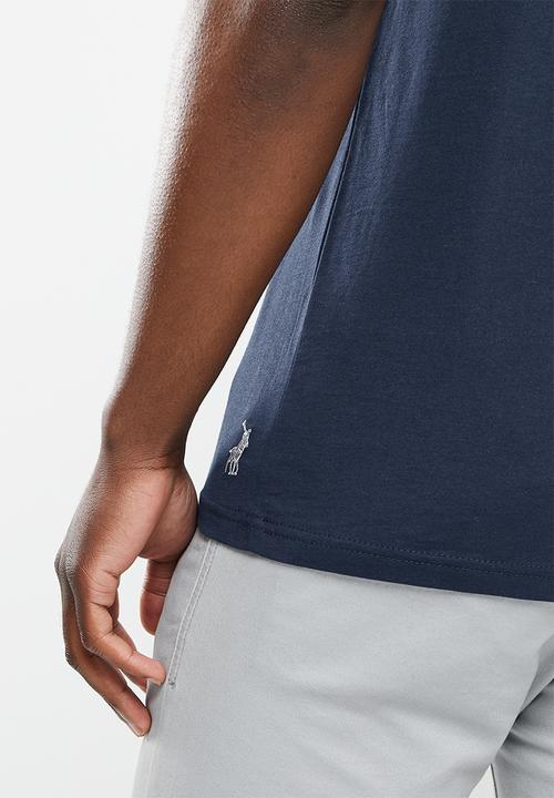 POLO - Men print flock tee - navy