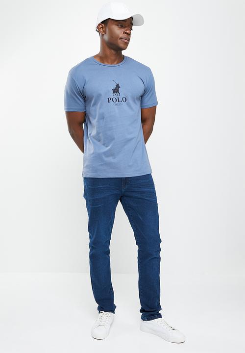 POLO - Men logo printed tee - blue