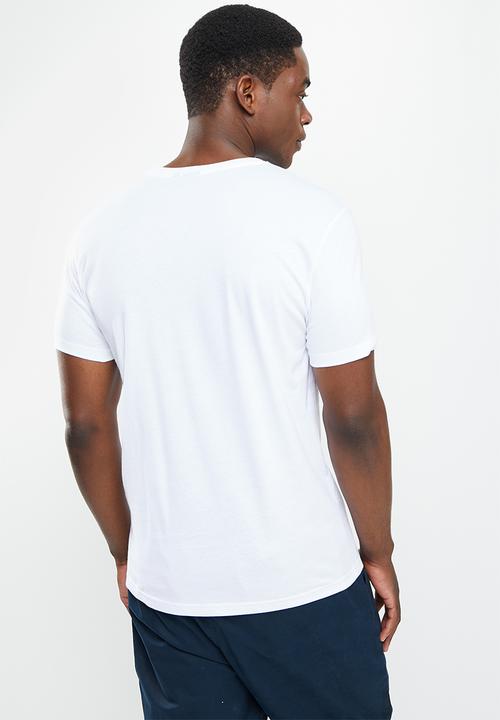 POLO - Men print flock tee - white
