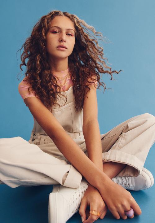 Cotton On - Utility denim overall long - soft taupe