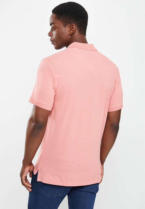 POLO - Men classic pique short sleeve golfer - pink