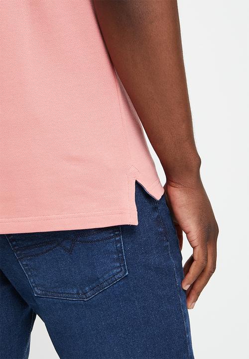 POLO - Men classic pique short sleeve golfer - pink