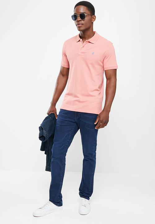 POLO - Men classic pique short sleeve golfer - pink