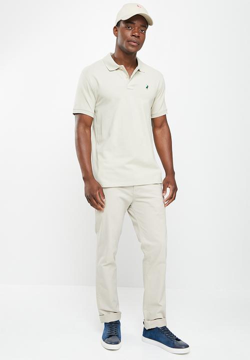 POLO - Men classic pique short sleeve golfer - stone