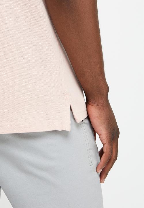 POLO - Men tipped pique short sleeve golfer - pink