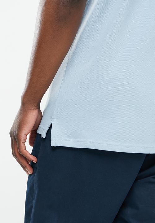 POLO - Men tipped pique short sleeve golfer - blue