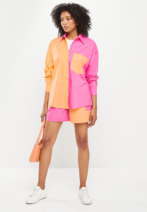 Me&B - Oversized shirt - pink & peach