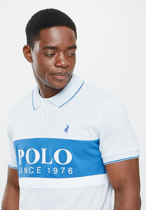 POLO - Men colour blocked logo golfer - blue