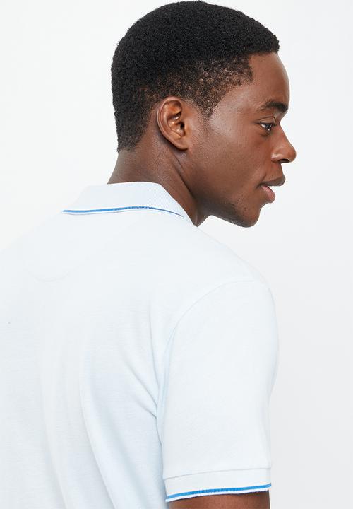POLO - Men colour blocked logo golfer - blue